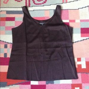 Eileen Fisher petite brown chocolate silk tank